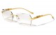 Metal Rimless Rectangle Sunglasses m4055