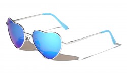  Heart Shaped Sunglasses with Color Mirror Lens