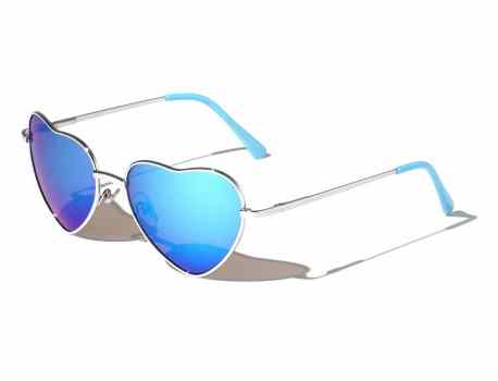  Heart Shaped Sunglasses with Color Mirror Lens