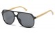 Bamboo Wood Aviator Sunglasses 88001