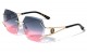 KLEO Rimless Metallic Sunglasses lh-m7821