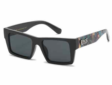 Locs Skull Printed Temple Sunglasses loc91125-skl