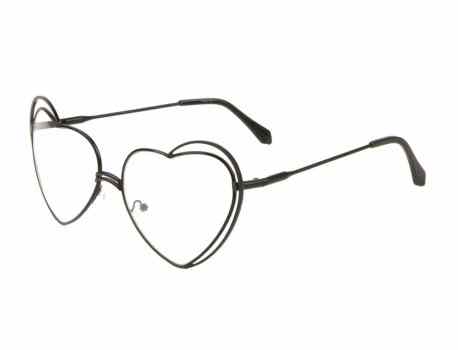 Metallic Heart Frame Sunglasses M10054