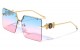 Lion Head Metallic Rimless Sunglasses lh-m7837