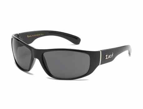 Locs Shiny Black Square Sunglasses loc91143-bk