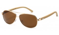 Bamboo Wood Aviator Sunglasses 88001