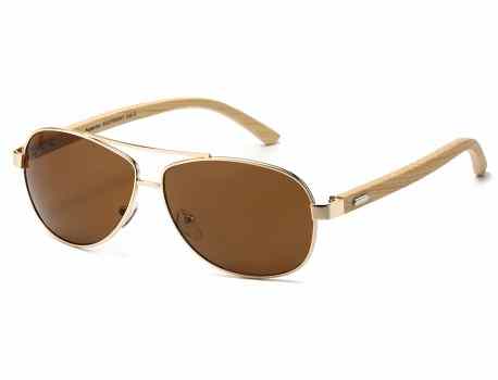 Bamboo Wood Aviator Sunglasses 88001