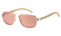 Bamboo Wood Aviator Sunglasses 88001