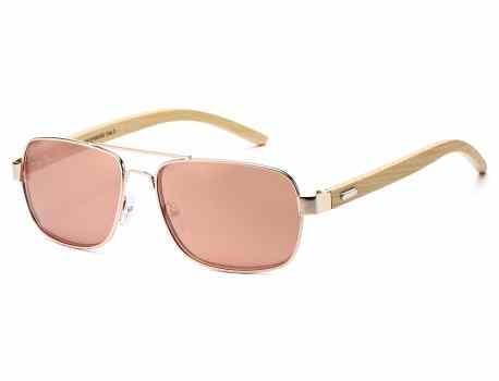 Bamboo Wood Aviator Sunglasses 88001