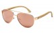 Bamboo Wood Aviator Sunglasses 88001