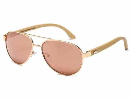 Bamboo Wood Aviator Sunglasses 88001