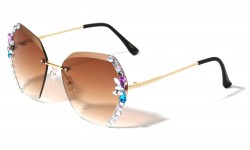 Rimless Rhinestone Diamond Cut Shades rh-7086