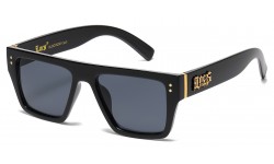 Locs Retro Flat Polished Sunglasses 91113-bk