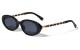 Chain Crystal Color Retro Oval Sunglasses  p1013