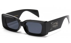 Locs Bold Black Square Sunglasses loc91214-bk