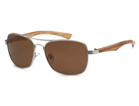 Manhattan Polarized Wood Grain Aviator PZ-MH88040